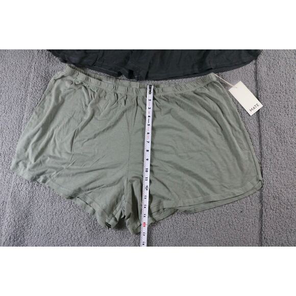 New Mate The Label Lot of 2 Womens 2XL Green Charcoal Tencel Sleep Short Organic - Picture 6 of 6